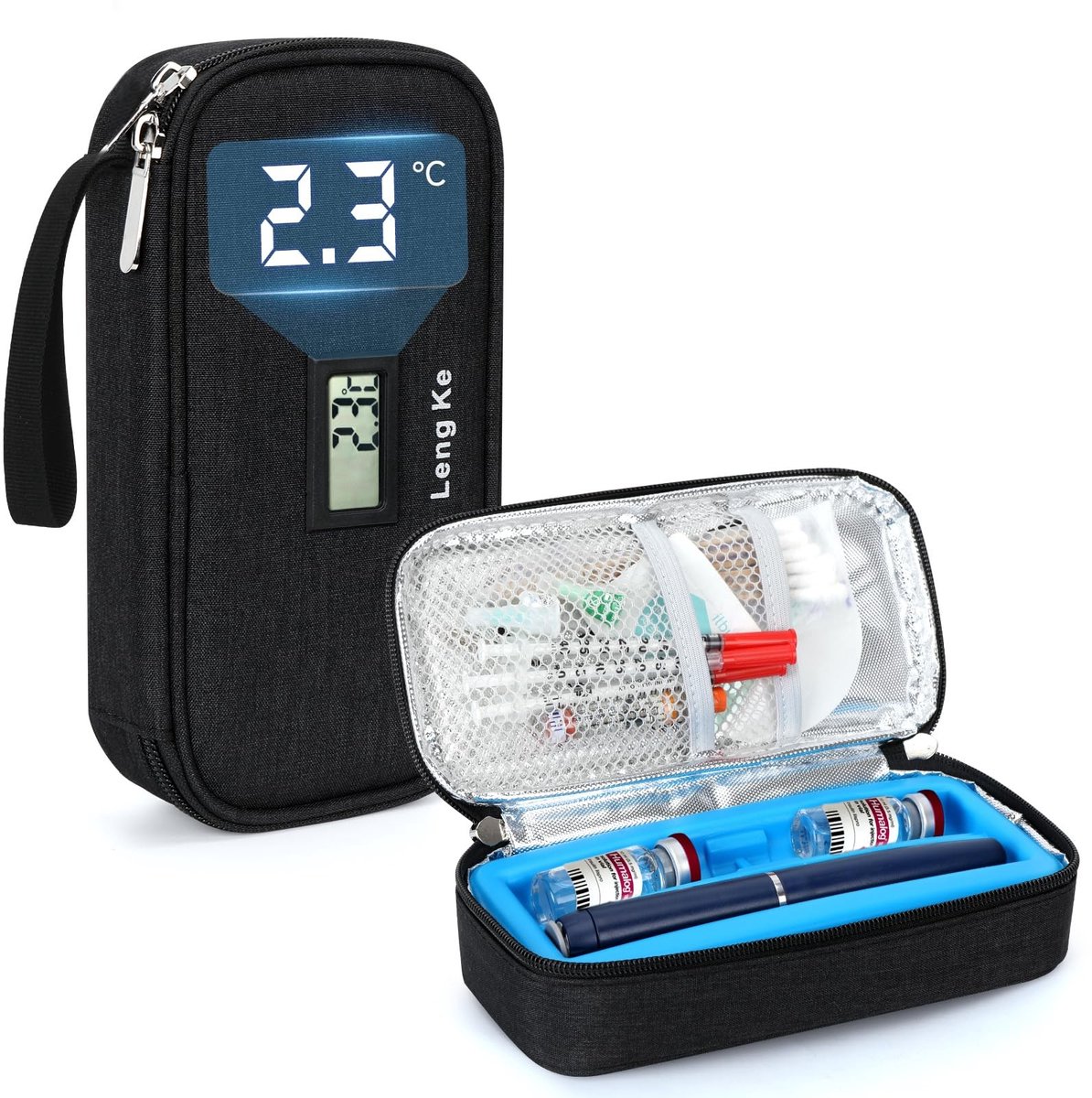 Omgoods - Insuline Koelkit voor Diabetici met 2 Koelzakken - Y13 Zwart