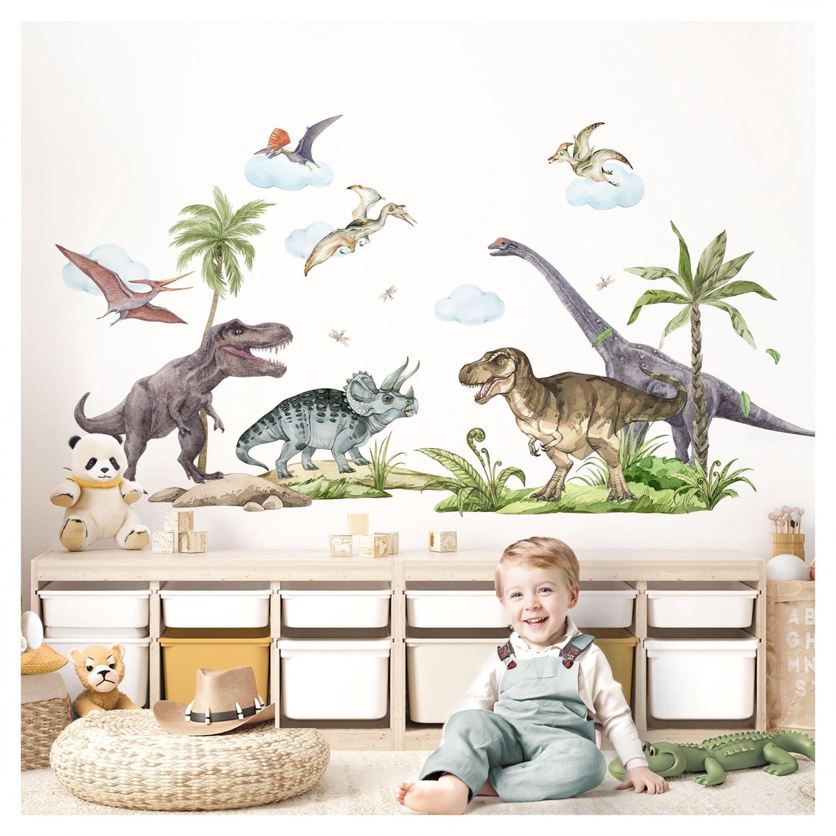 Omgoods - Muursticker Dinosaur - Zelfklevend Design voor Kinderen