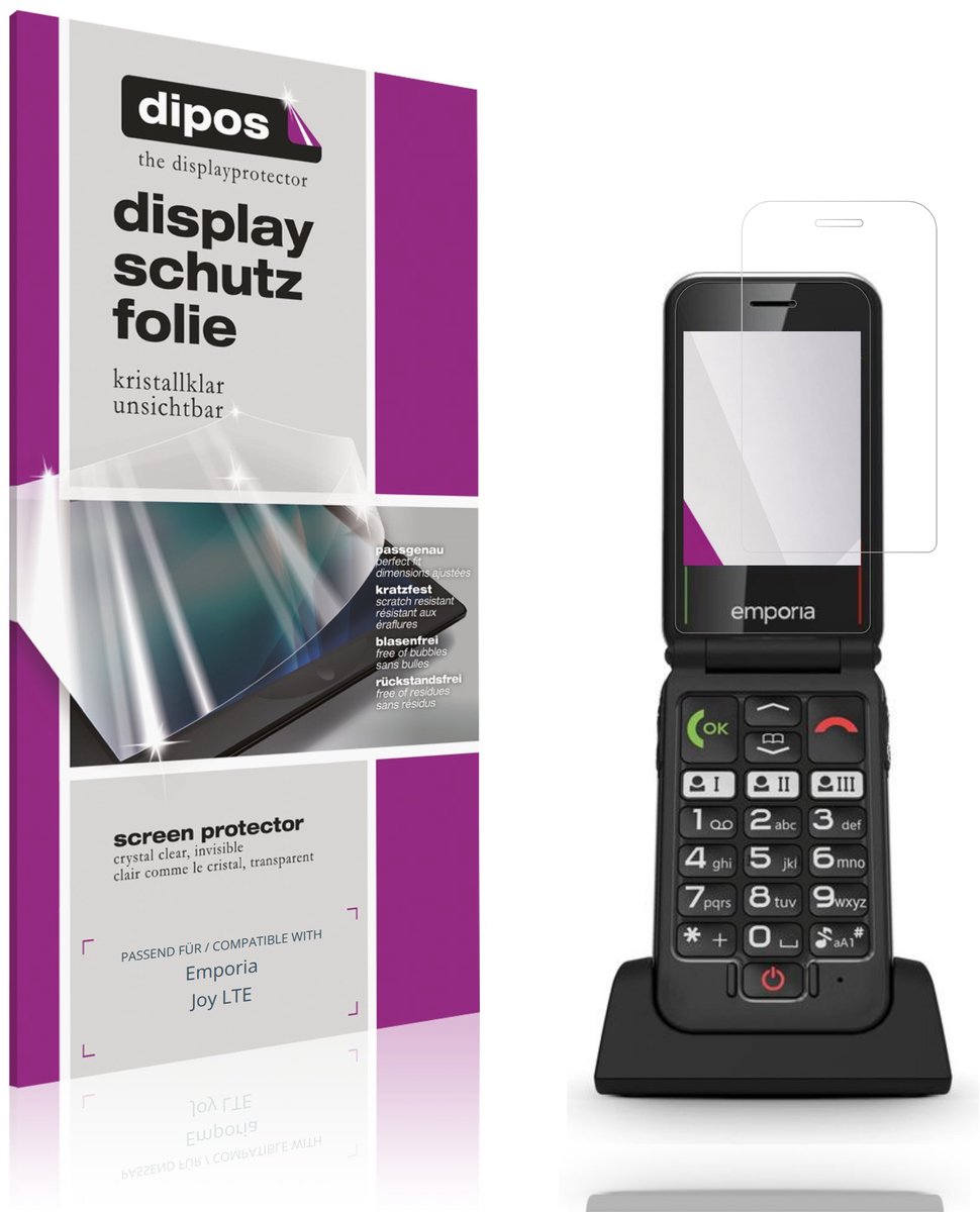 dipos – 4x Beschermfolie geschikt voor Emporia Joy LTE | Krasbestendige & heldere Screenprotector Ultra-Thin