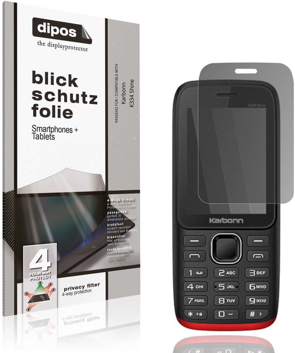 dipos – Matte Privacy Screenprotector geschikt voor Karbonn K334 Shine | Anti-Spy Beschermfolie