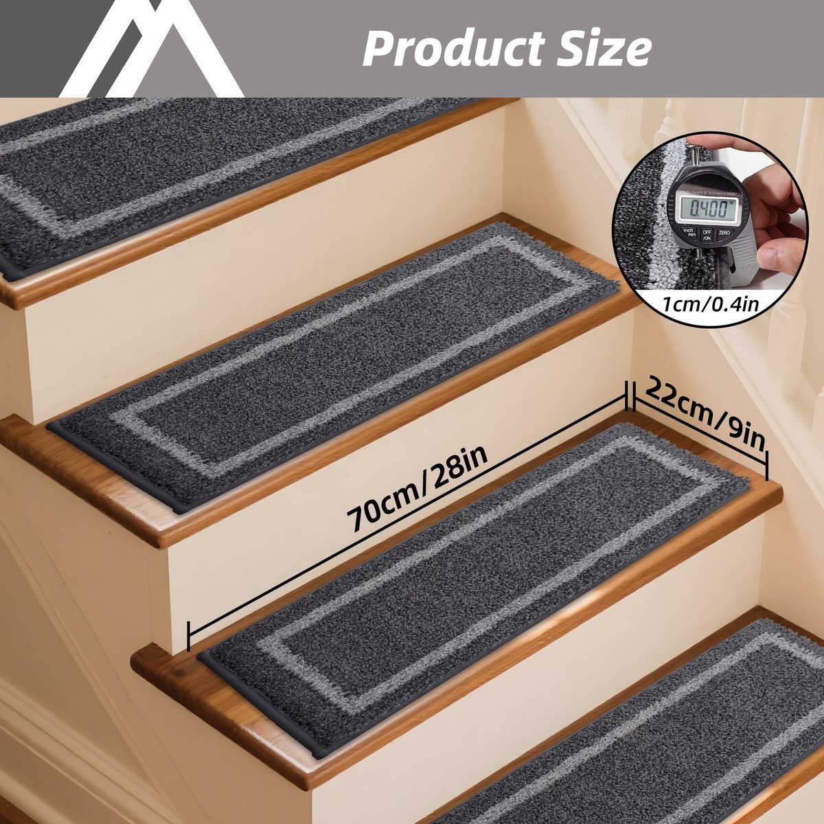 Omgoods - Trapmatten 70x22 cm (4 Stuks) - Antislip en Wasbaar, Zwart