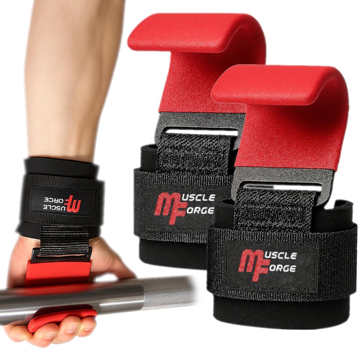 Omgoods - Gewichtheft Hooks voor Krachttraining - Universele Gripbanden voor de Sportschool