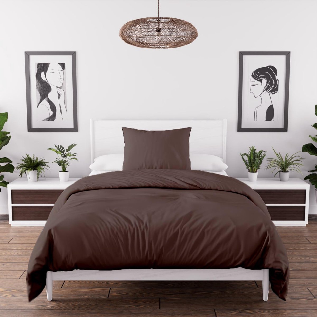 Omgoods - Washed Microvezel Dekbedovertrek 140 x 200 cm in Bruin