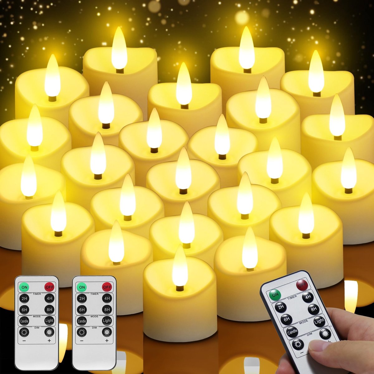 Omgoods - Flameless LED Tea Lights met Afstandsbediening - 24 Stuks