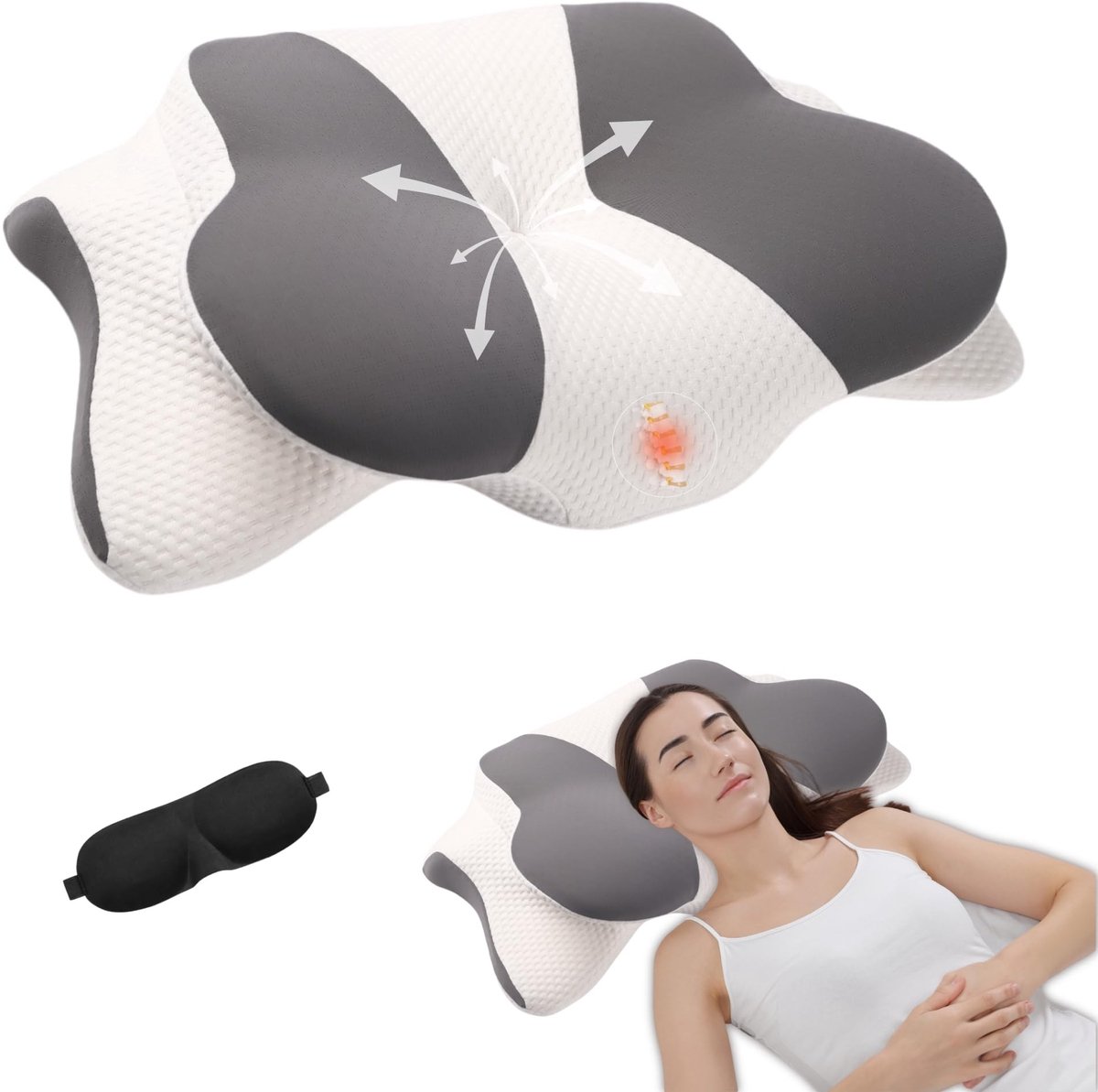 Omgoods - Memory Foam Kussen voor Nekpijn - Ergonomisch en Aanpasbaar