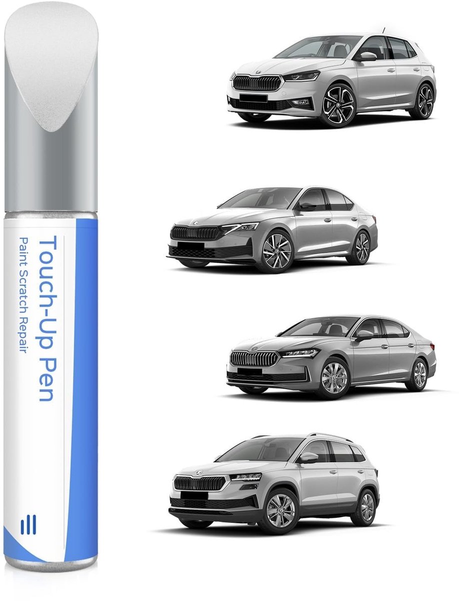 Omgoods - 8E8E/A7W Brilliant Silver Metallic Verfpen voor Skoda - Kras- en Schadeherstel