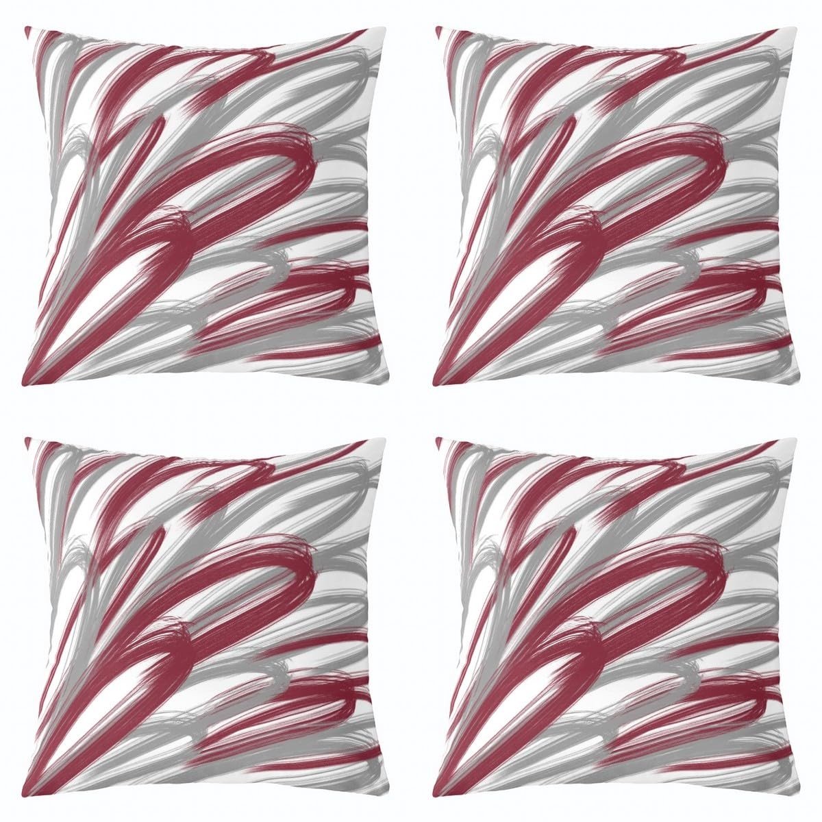 Omgoods - Set van 4 Moderne Striped Kussenhoezen 45x45cm Geometrisch