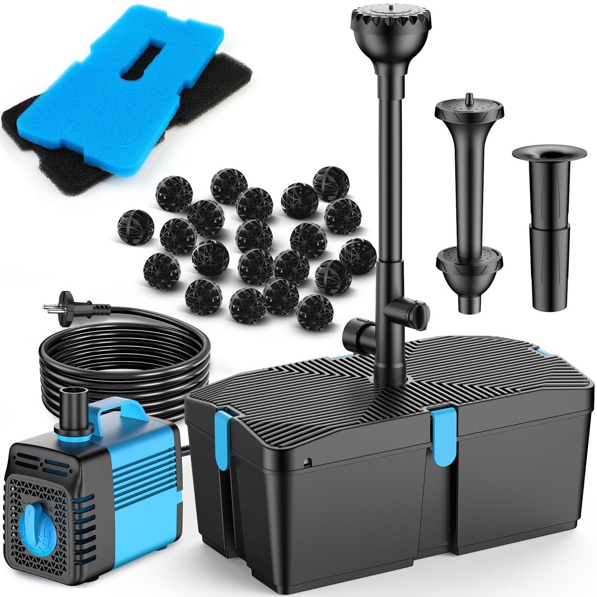 Omgoods - Vijverfilter met Fonteinpomp Kit 50W en Onderwaterpomp