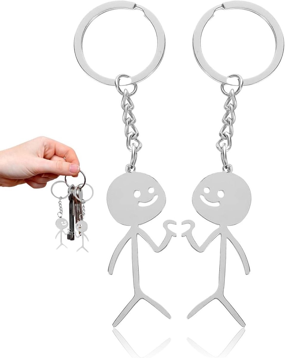 2 Stück Schlüsselanhänger Partner – Partner Schlüsselanhänger, Freundschafts Lustiges Edelstahl Fernfreundschaft Schmuck für Männer Frauen, Paaren, Beste Freundin Geschenken, Geschenken