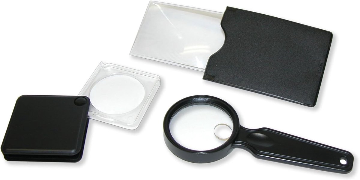 ValuePack - Set van 3 Compacte Vergrootglazen (Handheld, Creditcard, Flip-Open) (VP-01)