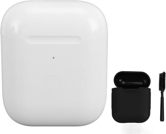Oplaadetui voor IOS-oordopjes 1e en 2e Generatie, Ingebouwde 550mAh Batterijoplader, Vervanging met Bluetooth-koppelingssynchronisatieknop, Beschermhoes, Wit — afbeelding 3