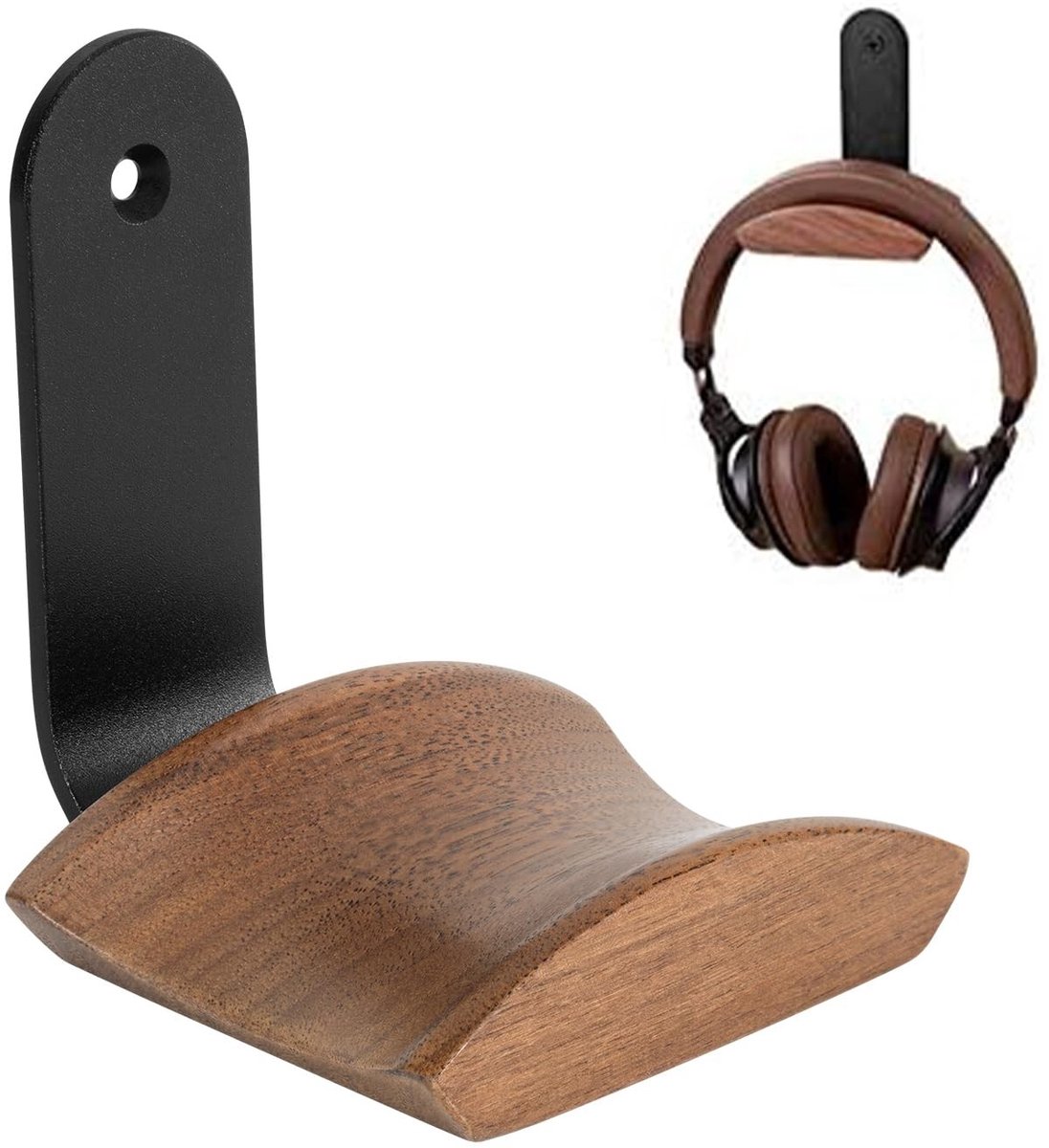 Omgoods - Hoofdtelefoonhouder van Walnoot - Elegant en Beschermend Design