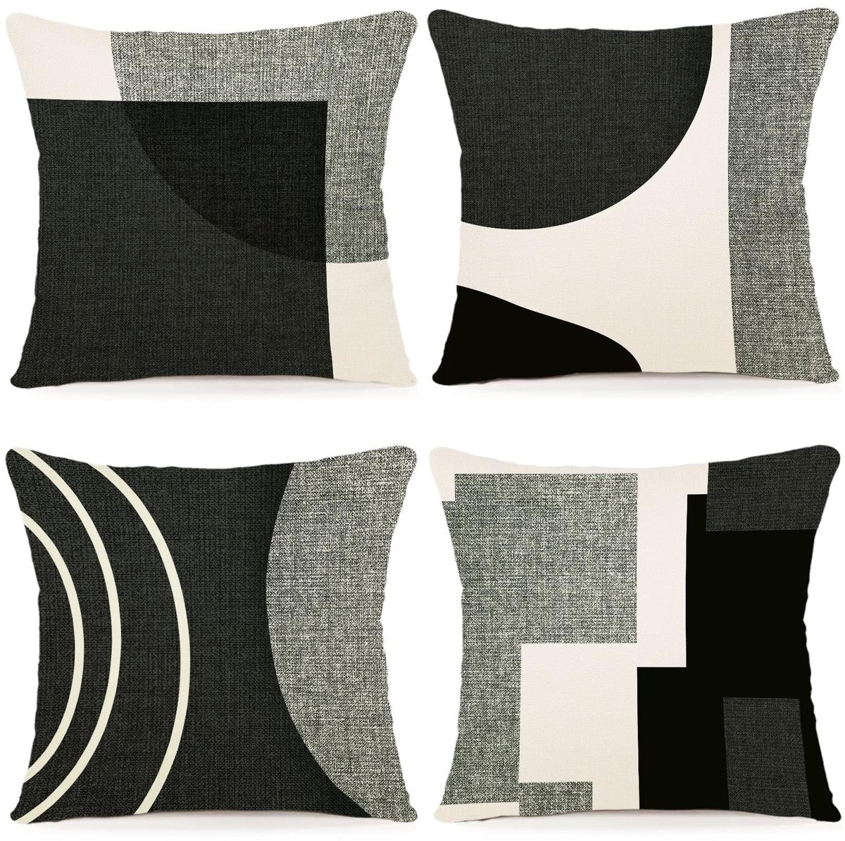Omgoods - Set van 4 Geometrische Kussenhoezen - Decoratieve Kussens voor Woonkamer en Slaapkamer