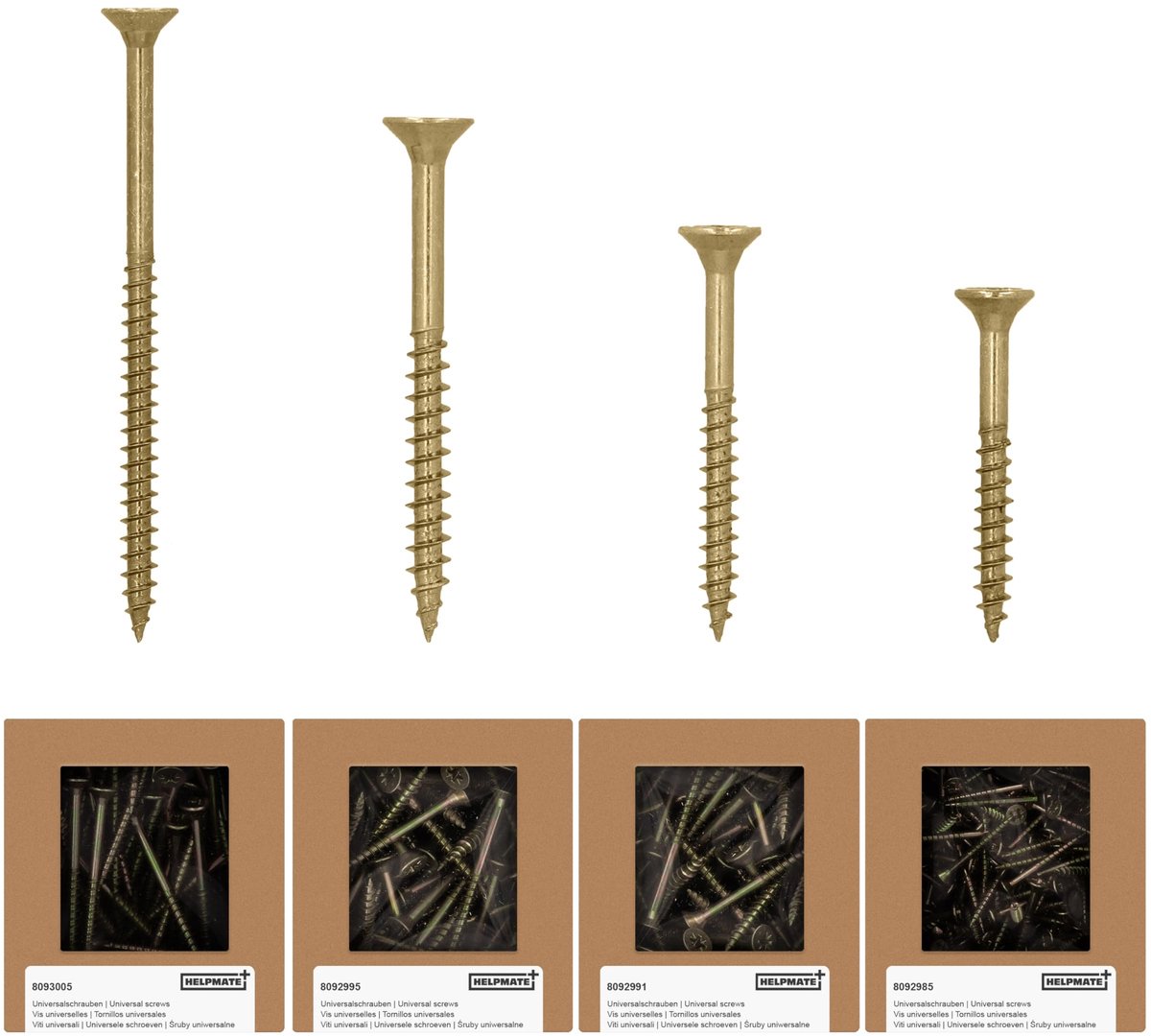 Omgoods - Houtschroeven - Verzonken Kop - 840 Stuks Mix Pack