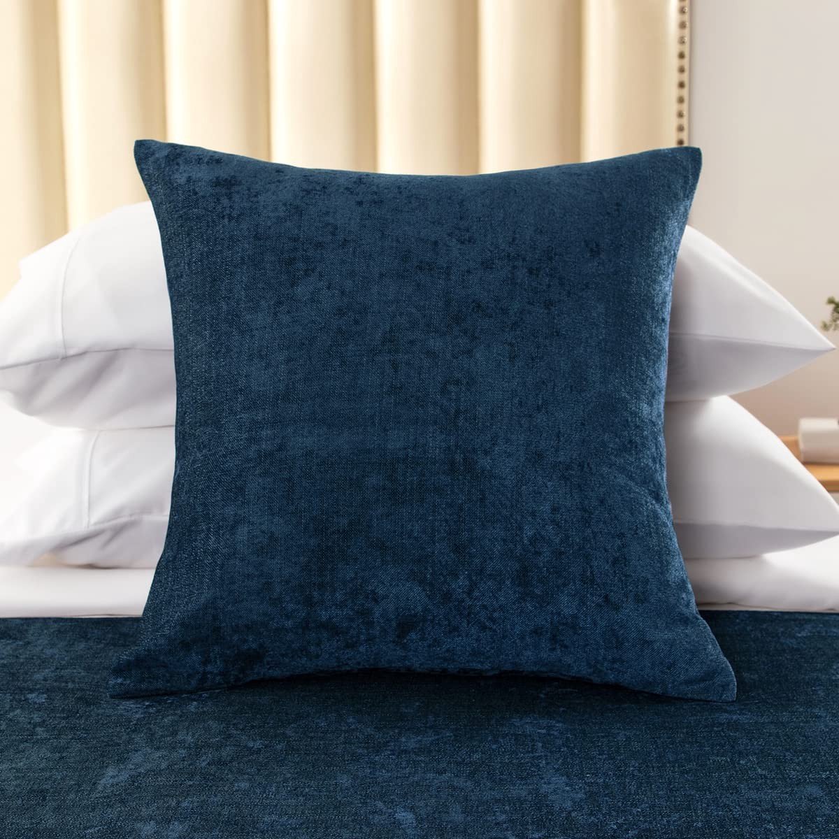 Omgoods - 2 Kussenhoezen Donkerblauw - Duurzaam Decoratief voor Huis en Hotel