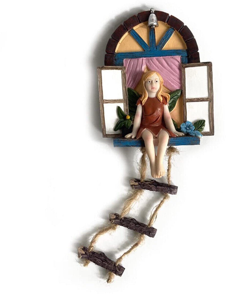 Omgoods - Tuinfee Boom Huggende Standbeeld - Decoratie voor Binnen en Buiten