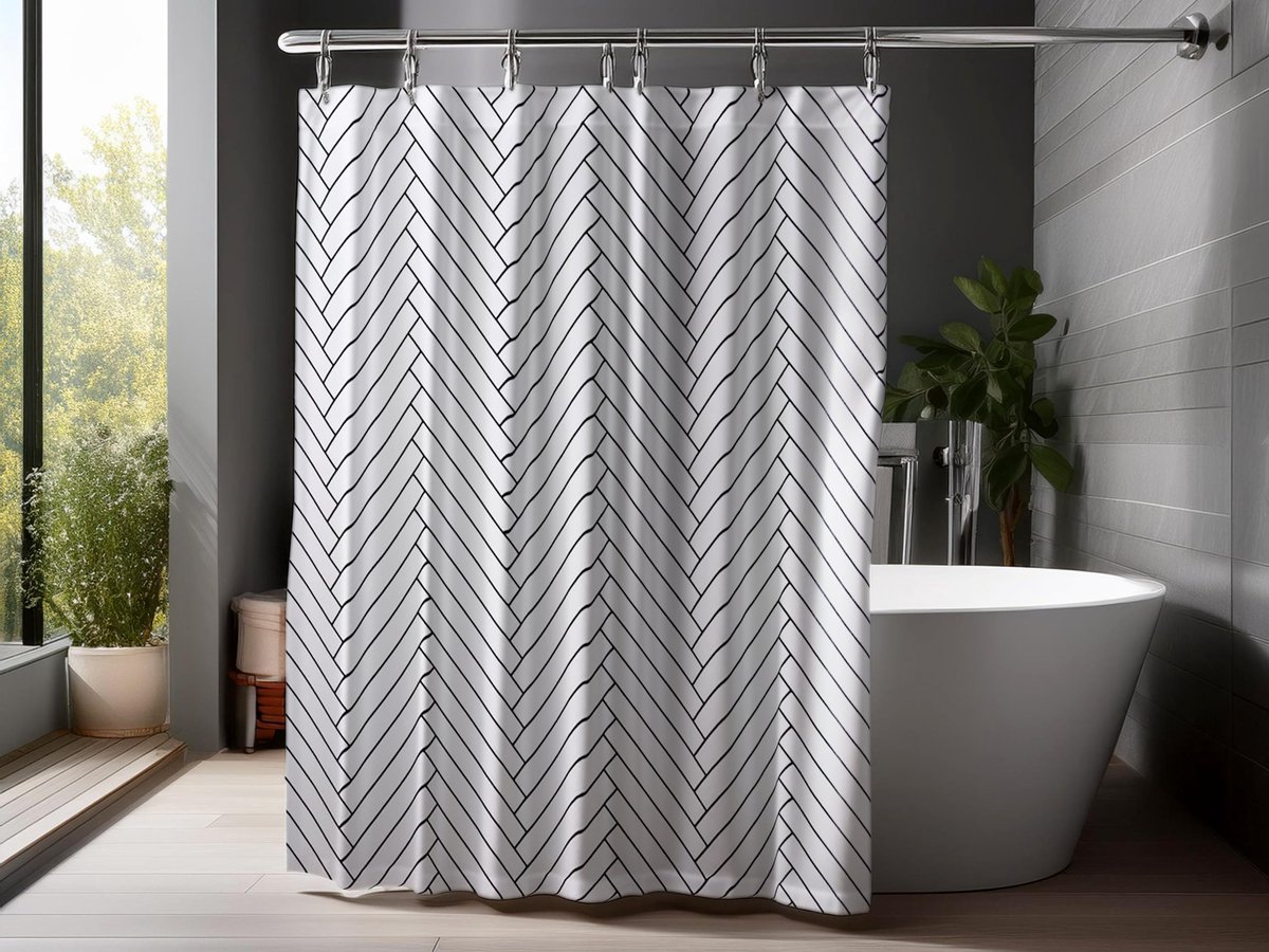 Omgoods - Waterdicht Douchegordijn met Ringen in 3 Maten