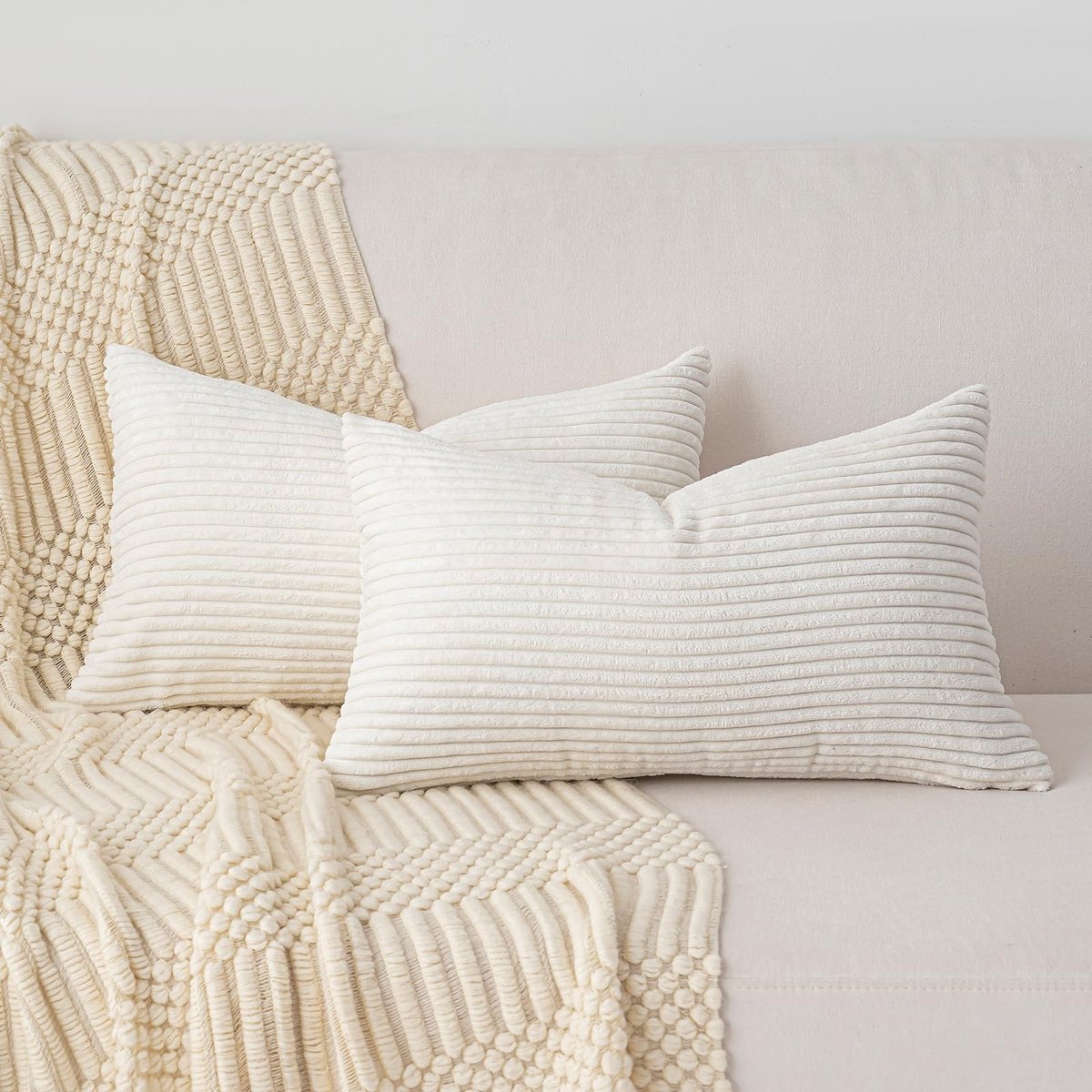 Omgoods - CordsVelvet Kussenhoes Set van 2 - Decoratieve Kussens voor Sofa en Slaapkamer