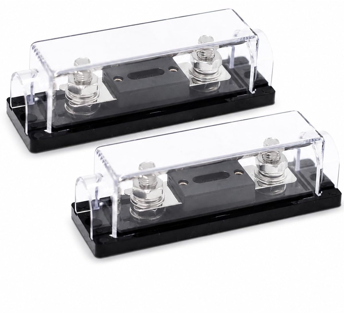 2 stuks ANL-zekeringhouder 300 A met zwarte sokkel, zekeringhouder inline voor auto, audio-versterker, camper, boot, auto, stroombeveiliging