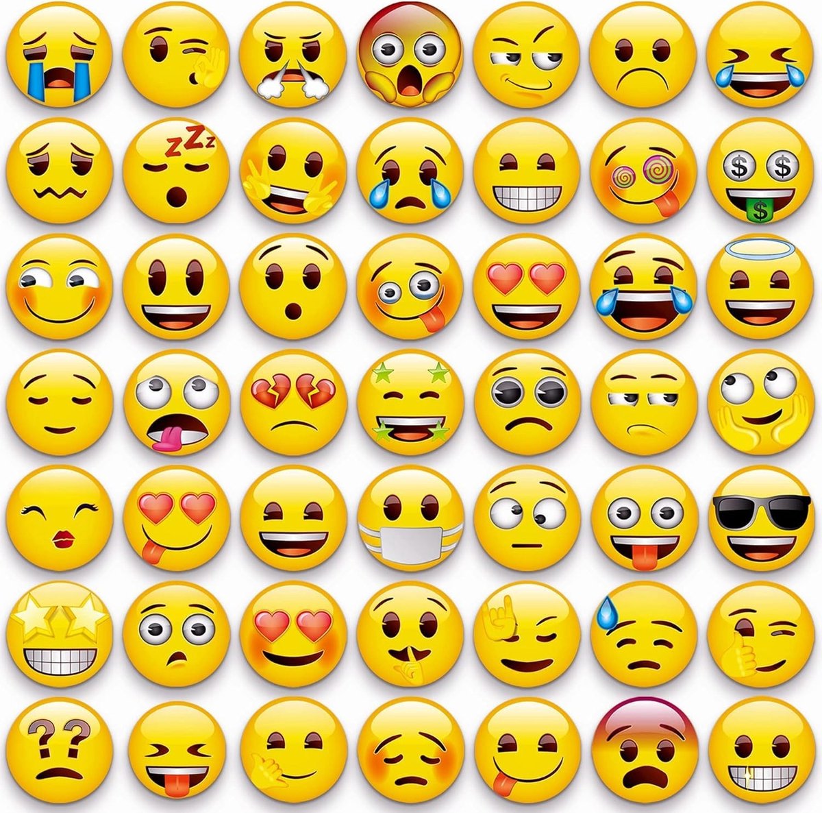 Omgoods - 54 Stuks Emoji Magneten voor Koelkast - Grappige Decoratieve Magneten voor Thuis en Kantoor