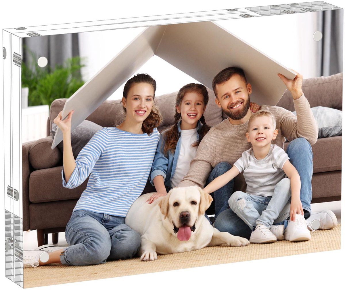 Omgoods - Acryl Fotolijst 10x15 cm - Dubbelzijdige Magnetische Fotolijst voor Bureau