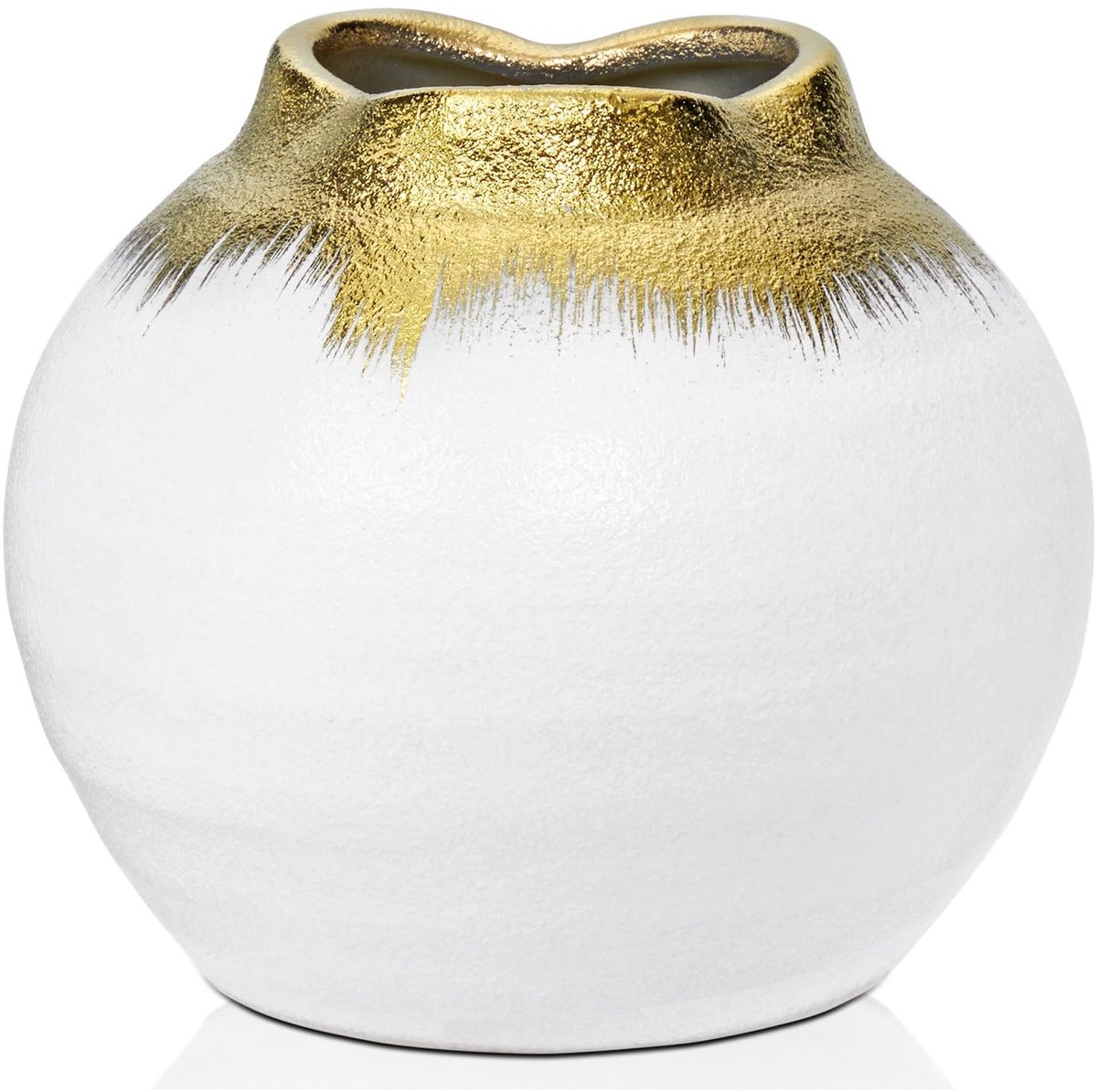 Omgoods - Gouden Keramische Vaasje voor Bloemen - Handgemaakt Vintage Tafelvaasje