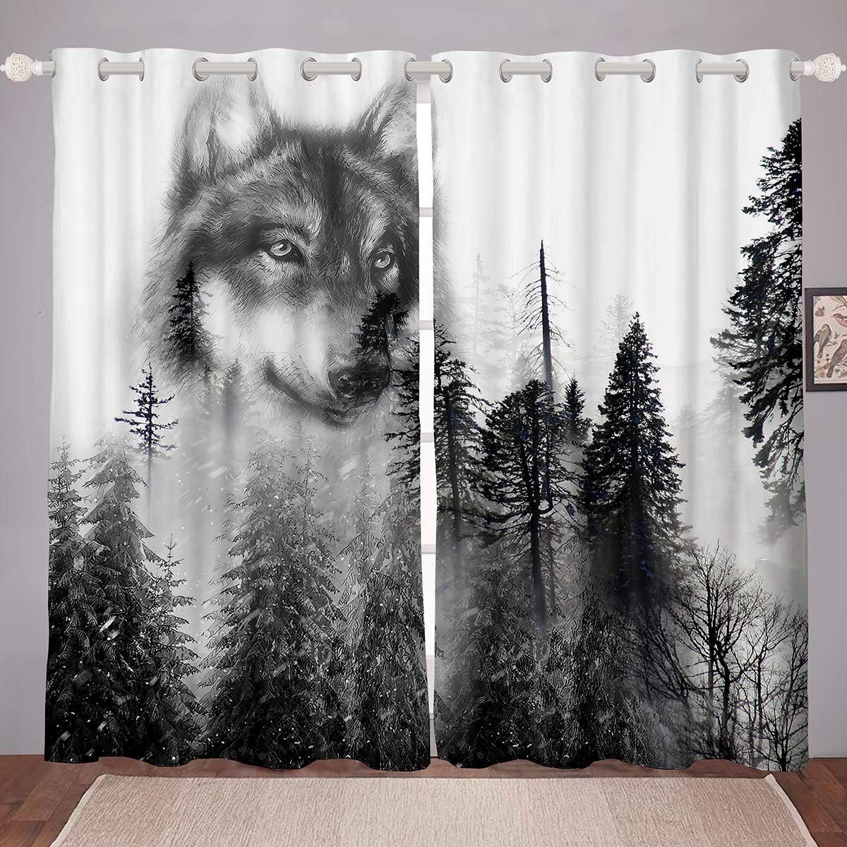 Omgoods - Wolf Gordijnen voor Kinderen - Jungle Dierenthema
