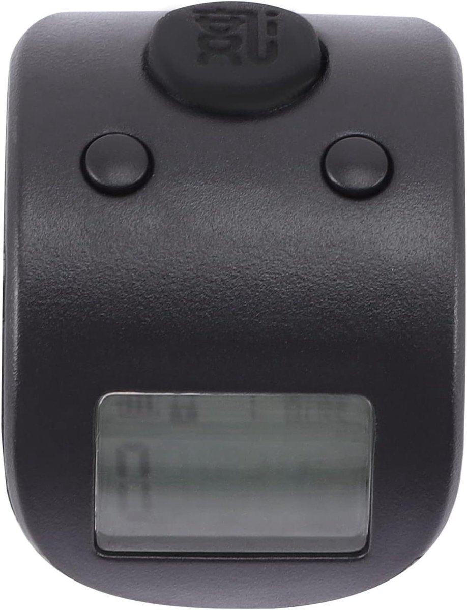 Digitale Vinger Teller - Handmatige Klikker Lap Tracker - Activiteiten Tellen - Flexibel Siliconen Materiaal - 4.5x3.4cm - Zwart