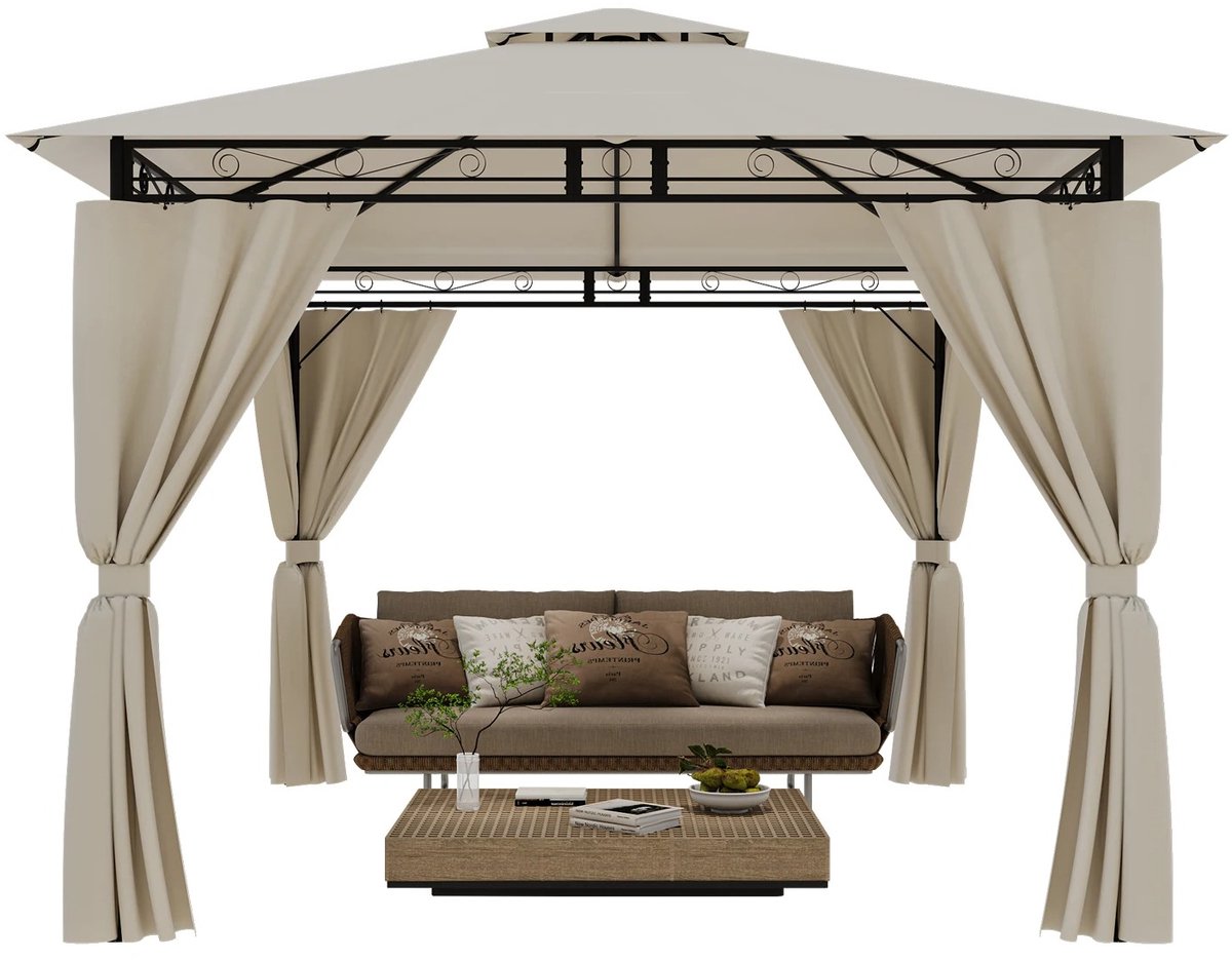 Lamor Tent - Paviljoen - Overkapping - Tenten - Partytent - Paviljoenen - Waterafstotend - 3x3m - Luchtcirculatie - PVC-gecoat