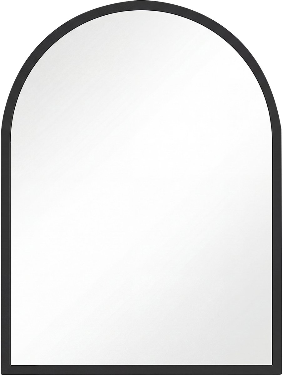 Wandspiegel - Gebogen spiegel - Aluminium frame - 40 x 30 cm - Zwart