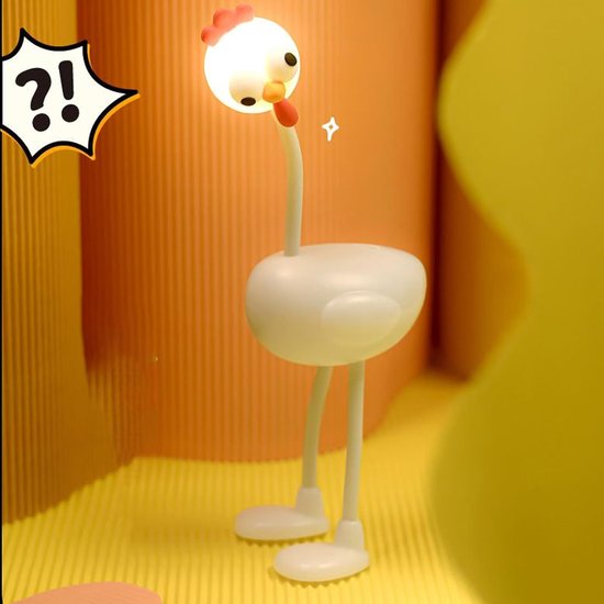 Nachtlamp Kip - Bedlampje Kinderkamer - Sfeerverlichting Creëren - Flexibel Verstelbaar - 165 cm - Wit — afbeelding 5