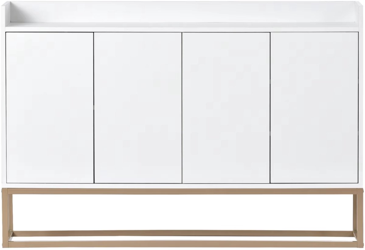 Dressoir 120x80 cm Wit - Moderne Opbergkast met 4 Deuren
