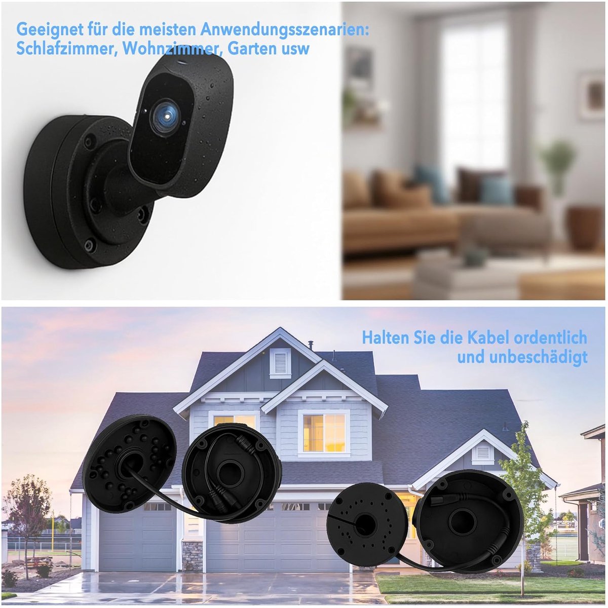 SnelShoppen - Pack van 4 Aluminium Aansluitdozen voor Camera's – Waterdichte Montagebox voor Dome of Bullet Camera's, Geschikt voor Binnen en Buiten,