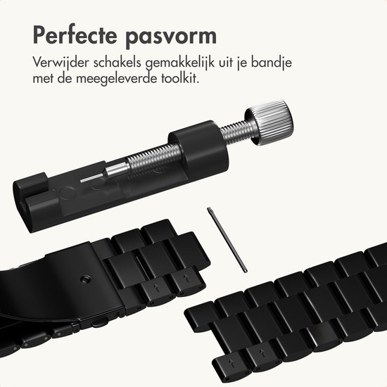 Perfecte pasvorm, verwijder schakels gemakkelijk met de toolkit.