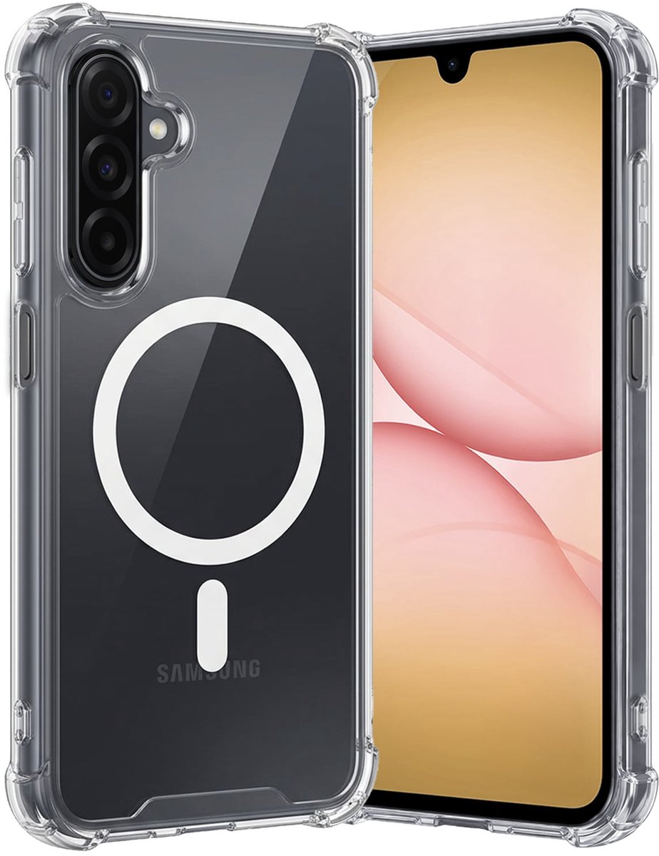 Hoes - Geschikt voor Samsung Galaxy A17 - Magsafe Compatible - Sterk & Shockproof - Back Cover - Shock Proof Case - Telefoon Hoesje Shockproof - Transparant