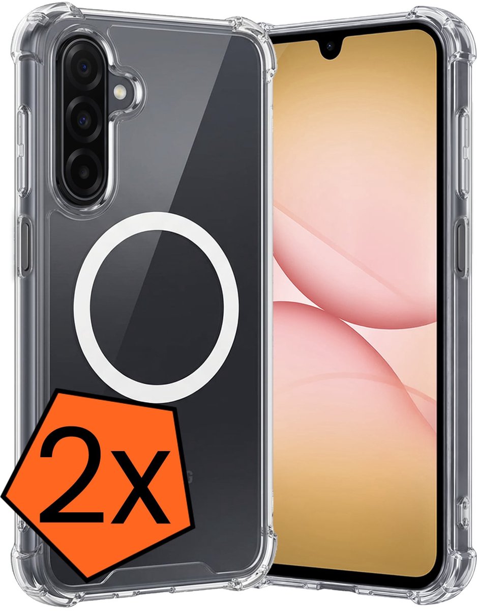 Hoes - 2 Stuks - Geschikt voor Samsung Galaxy A17 - Magsafe Compatible - Sterk & Shockproof - Back Cover - Shock Proof Case - Telefoon Hoes - Transparant