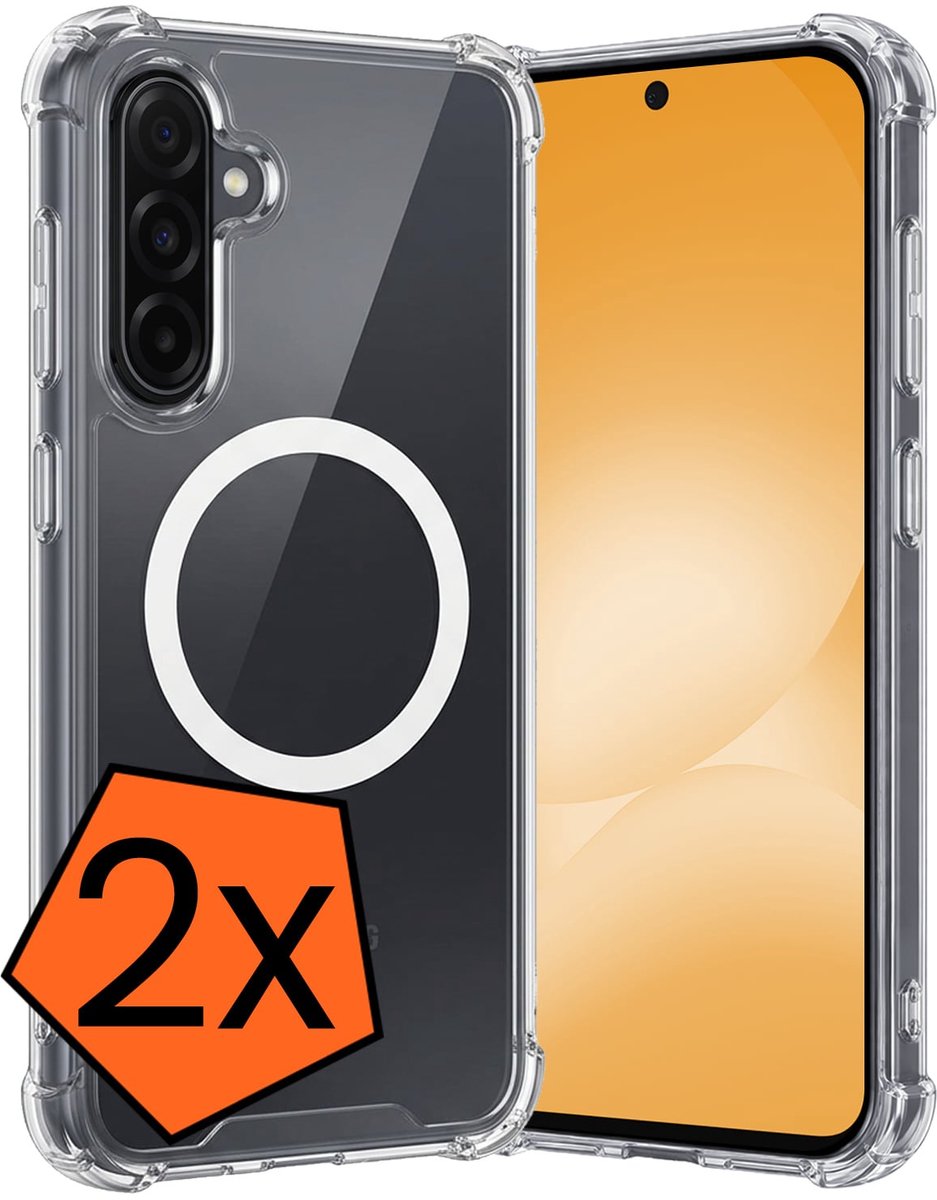 Hoes - 2 Stuks - Geschikt voor Samsung Galaxy A56 - Magsafe Compatible - Sterk & Shockproof - Back Cover - Shock Proof Case - Telefoon Hoes - Transparant