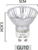 Set van 6 GU10 halogeenlampen - 220V 50W lampen - GU5.3 lampen - dimbare lampen - warm wit licht