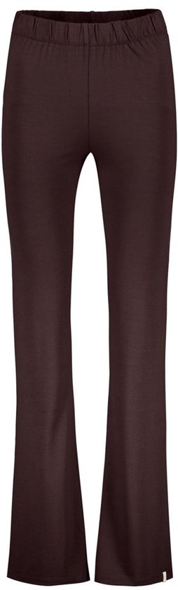 Bruine flared legging met elastische tailleband.