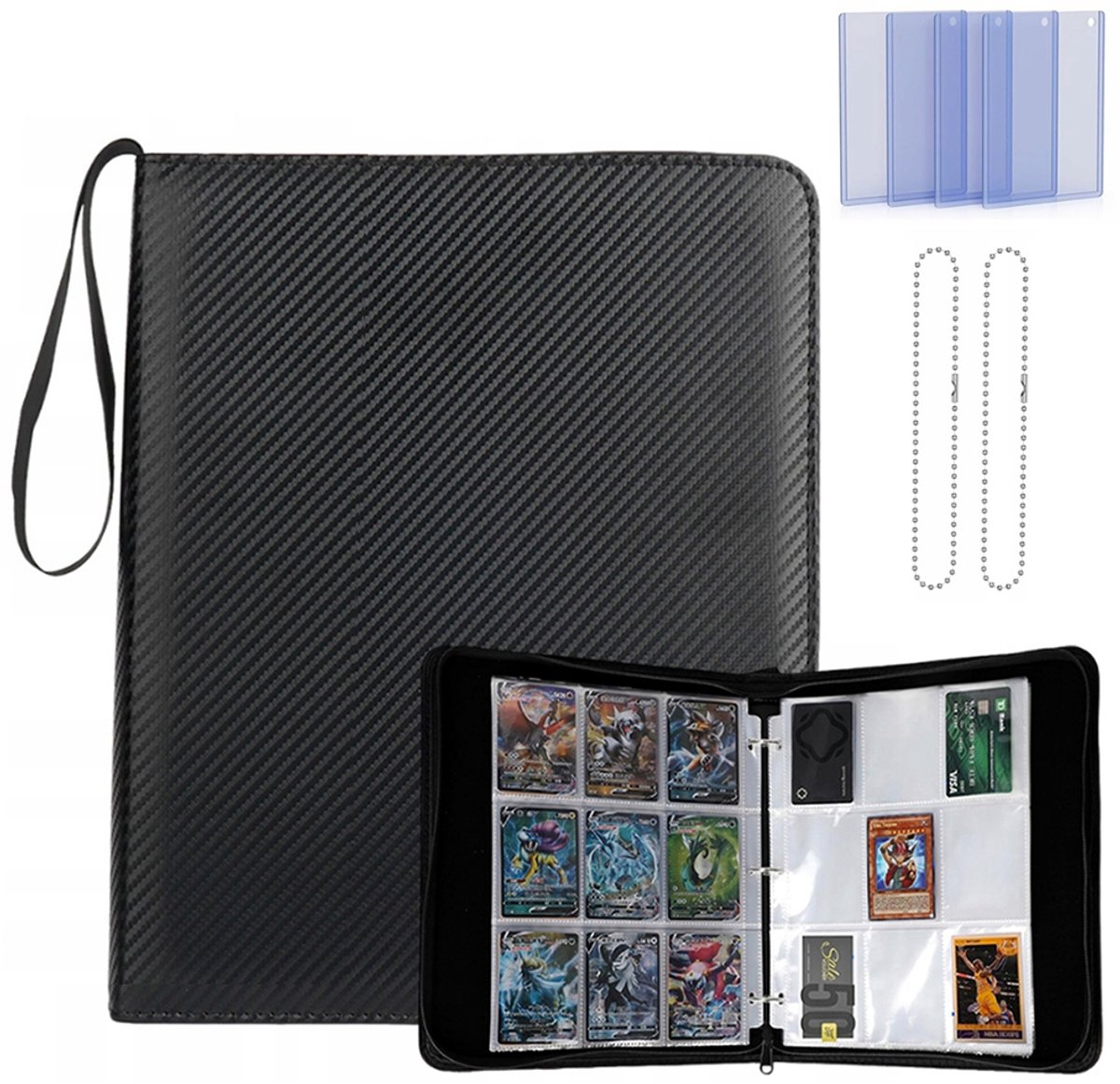 Kaartalbum – 720 kaartvakken – Kaartalbum – Draagbare organizer – Geschikt voor Magic: The Gathering en voetbalkaarten – Ideaal voor verzamelaars en spelers – Zwart