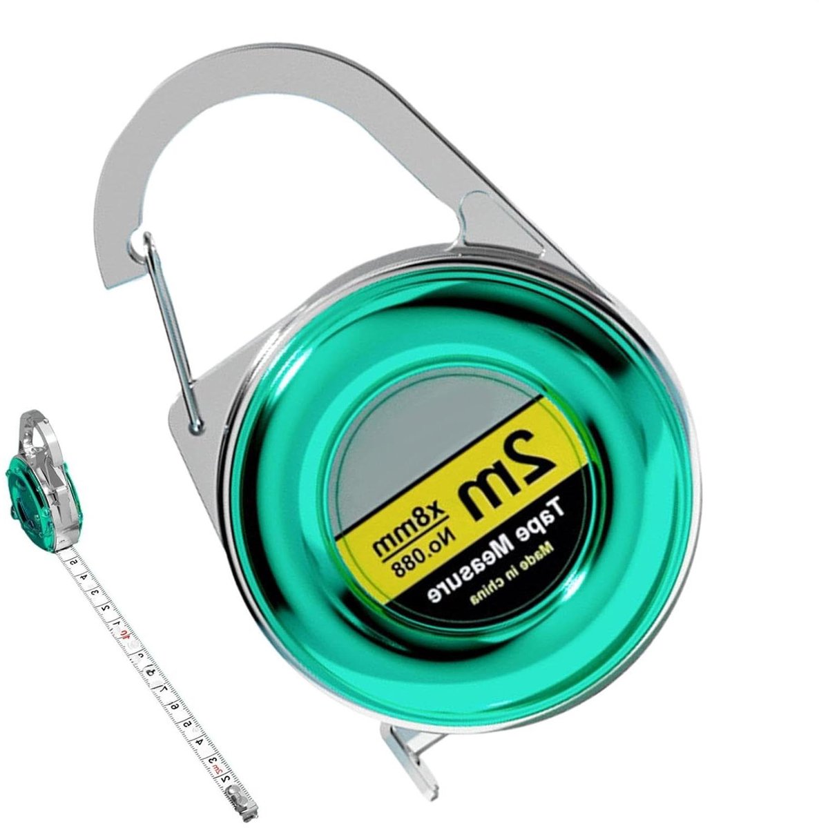 Zacht Meetlint - Lichaamsmeetlint Intrekbaar - Kleding Meten - Zelfnivellerend Nanovezelband - 200 cm - Groen
