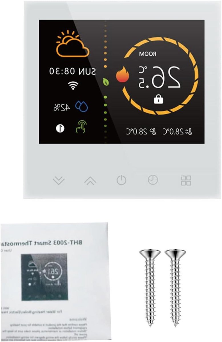 Slimme Thermostaat - Digitale Temperatuurregelaar - Verwarming Regelen - WiFi Afstandsbediening - 5-35°C - Wit