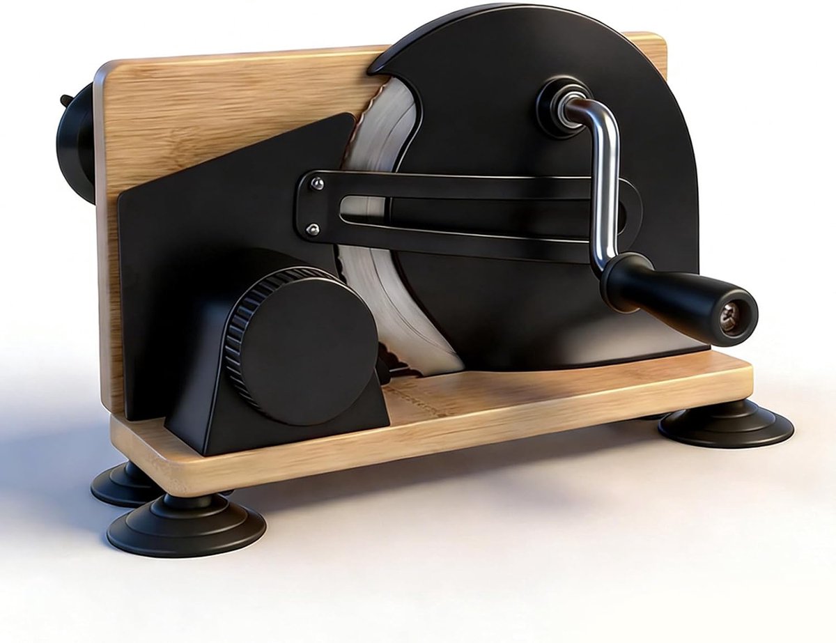 SnelShoppen - Handmatige Broodsnijder met Instelbare Dikte - Gelijkmatig Snijden - Ergonomisch Handvat - Zuurdesembrood Snijgereedschap - RVS en Compo