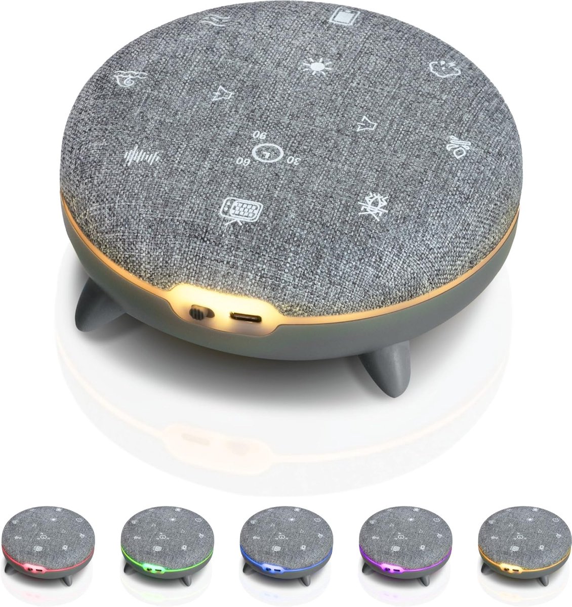 SnelShoppen - Zen Box Geluidmachine met 7 Rustgevende Geluiden, Bluetooth 5.3, 60 of 90 Minuten, 1200 mAh, Ideaal voor Slaap, Meditatie, Yoga