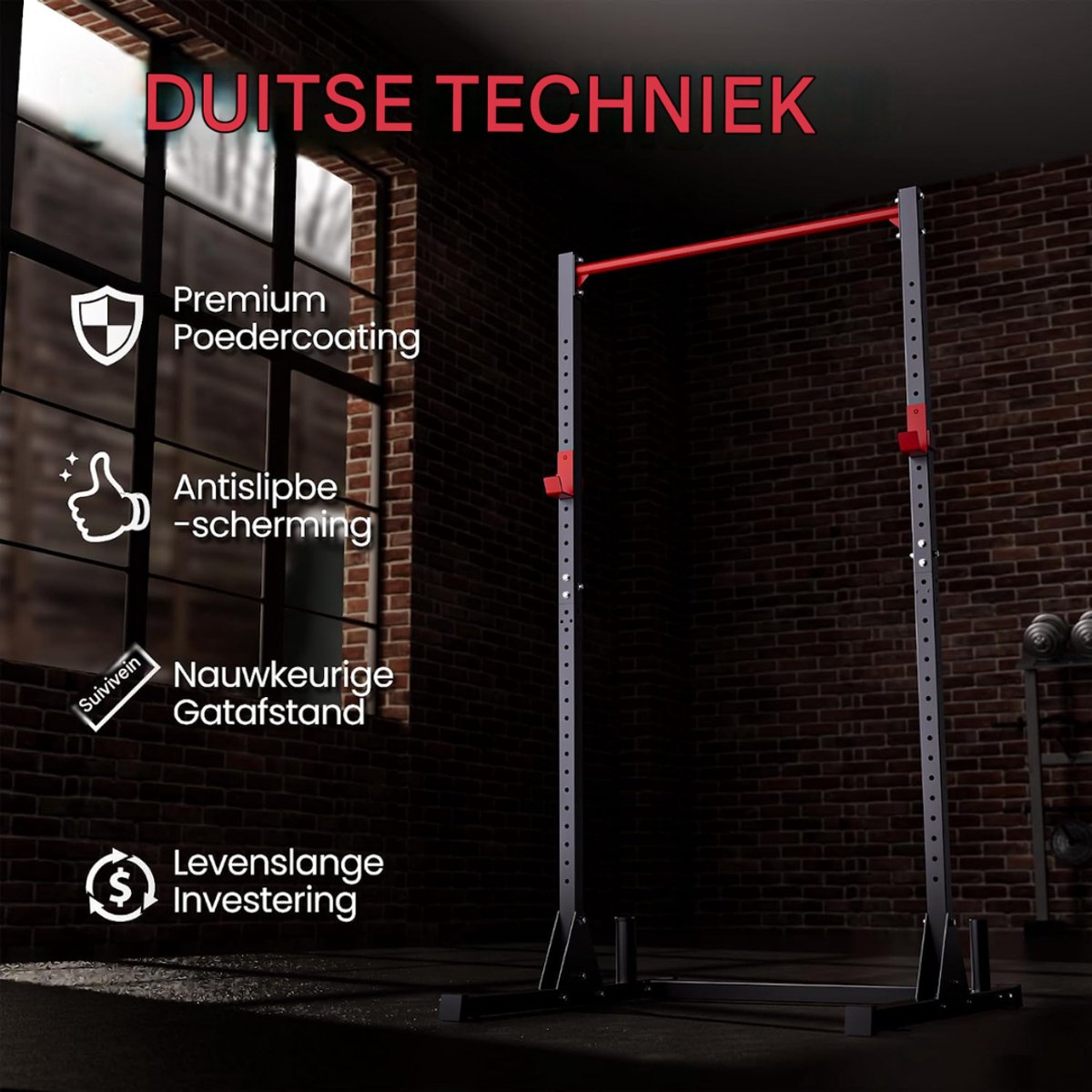 Groupe SEB JCP Squat Rack - Pull up Station - Zwart thumbnail 5