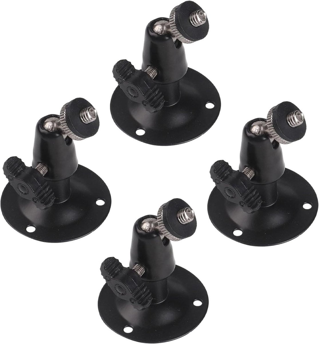 CCTV Camera Bevestigingen - Camera Houders - Wandmontage Beveiliging - Verstelbare Kantelhoek - 4 Stuks - Zwart