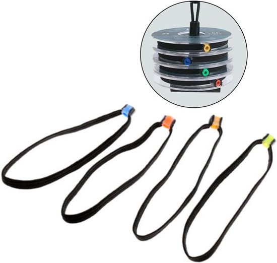 4 Stuks Lichtgewicht Vissnoer Spool Ring voor Vliegvissen, Elastisch Tippet Accessoire voor Visgerei en Hengelsport van Merkloos — afbeelding 3