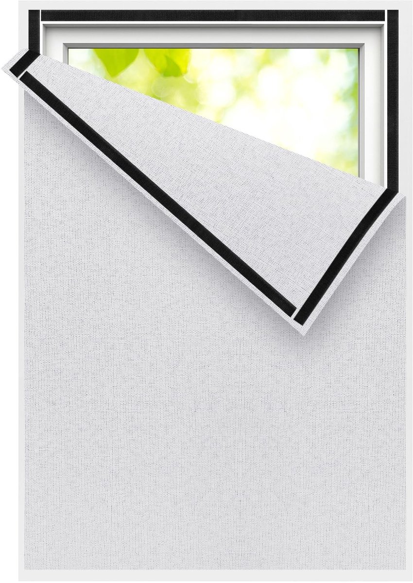 Omgoods - Witte Linnen Blackout Gordijnen 100 x 150 cm - Opaque Paneel Gordijn