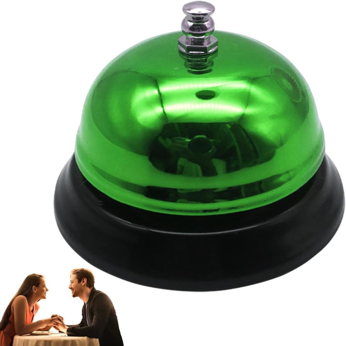 Tafelbel - Servicebel Bureaubel - Klantenservice Verbeteren - Roestvrij Metaal - 85 mm - Groen