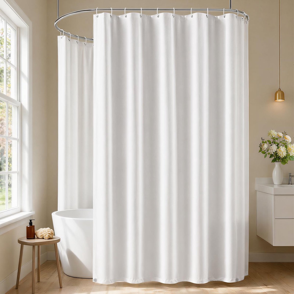 Omgoods - Extra Brede Waterdichte Douchegordijn 300 x 200 cm met 3 Magneten
